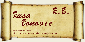 Rusa Bonović vizit kartica